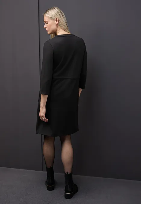 Jersey-Kleid mit Zipper Black