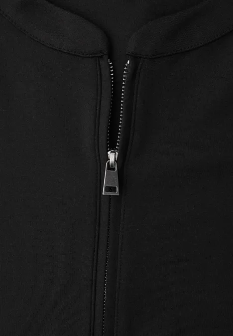 Jersey-Kleid mit Zipper Black