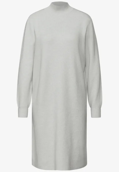 Dzianinowa sukienka z golfem pelican grey mel.