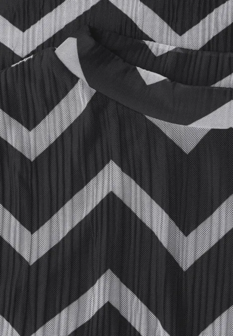 Jurk met plooien van mesh Black