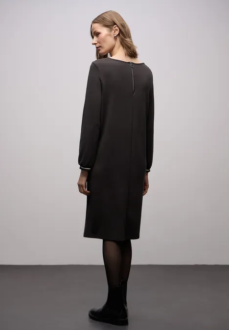 Jersey jurk darkest brown