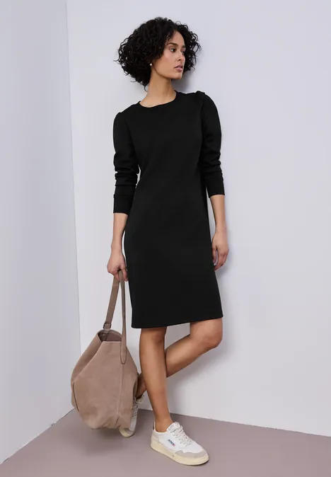 Kleid in Unifarbe Black