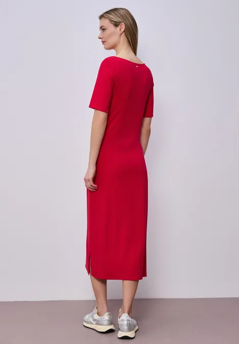 Midi-Kleid mit Knotendetail salsa red