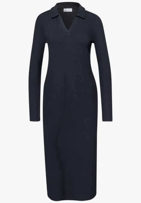 Midi-Kleid mit seitlichen Schlitzen shadowed navy