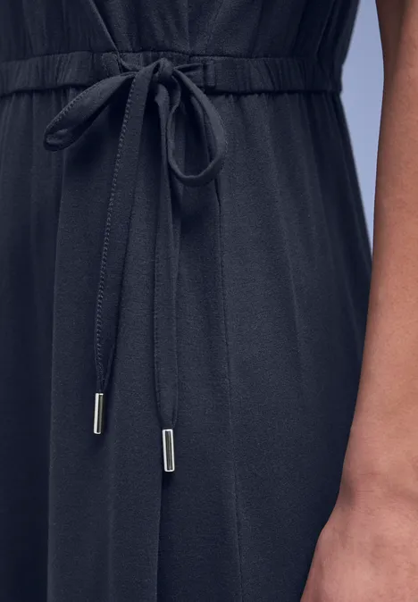 Midi-jurk met overslagdetail shadowed navy Midi-jurk met overslagdetail shadowed navy