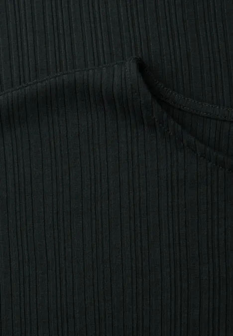 Sukienka midi z dżerseju o strukturze w prążki deep bound green