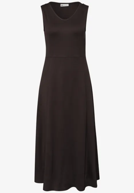 Midi-Kleid ohne Ärmel in Unifarbe espresso brown