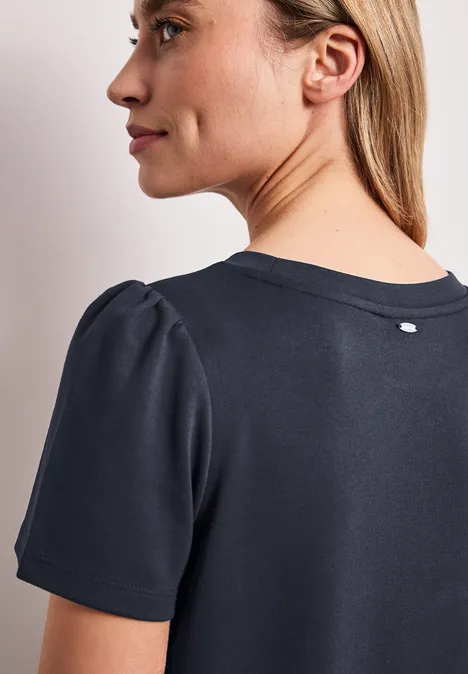 Robe au genou avec manches bouffantes shadowed navy Robe au genou avec manches bouffantes shadowed navy