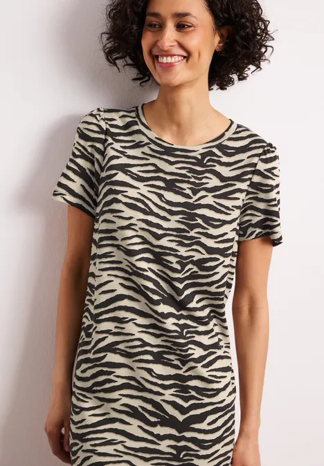 Knielanges Kleid mit Puffärmeln espresso brown