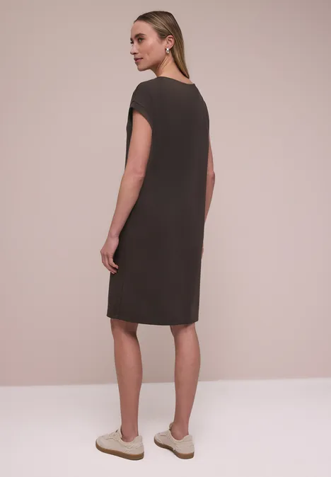 Robe longueur genou en jersey espresso brown