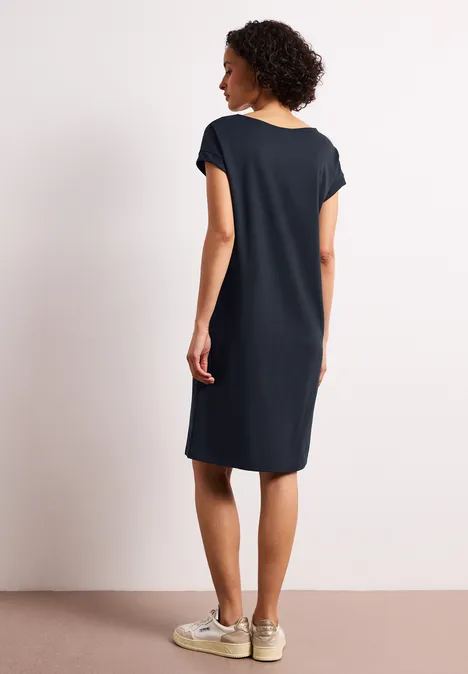 Knielanges Kleid aus Jersey shadowed navy