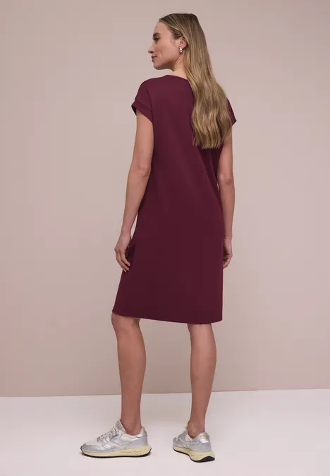 Robe longueur genou en jersey truffle red