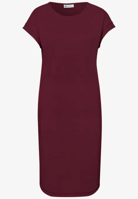 Robe longueur genou en jersey truffle red