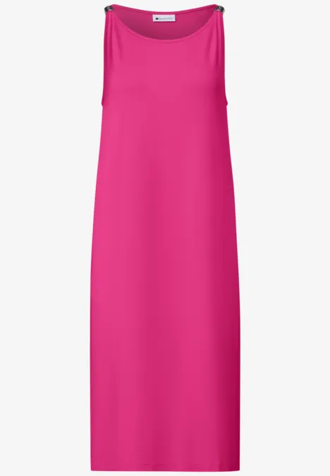 Knielanges Kleid mit Schnallendetail magenta dream Knielanges, ärmelloses, pinkes Etuikleid mit rundem Ausschnitt