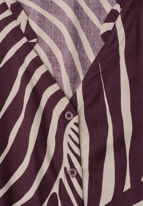 Robe midi avec col en V et imprimé rustic rouge Top col en V à motif zébré violet et blanc avec boutons