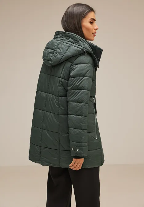 Manteau matelassé à capuche verdant green