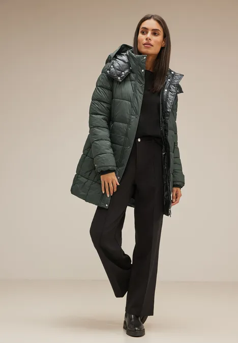 Manteau matelassé à capuche verdant green