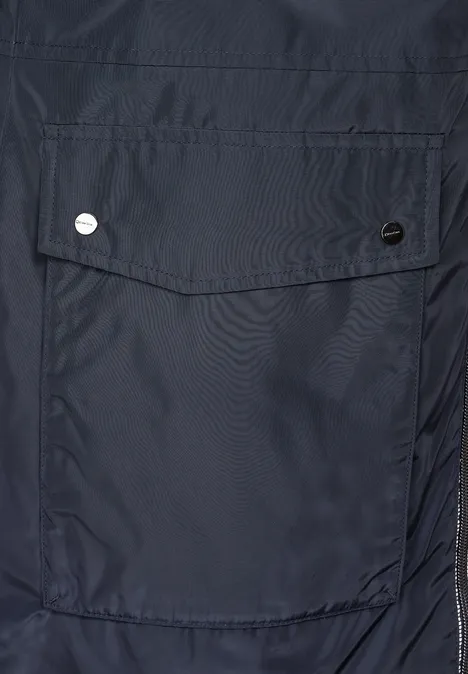 Glänzende Longjacke gravity blue