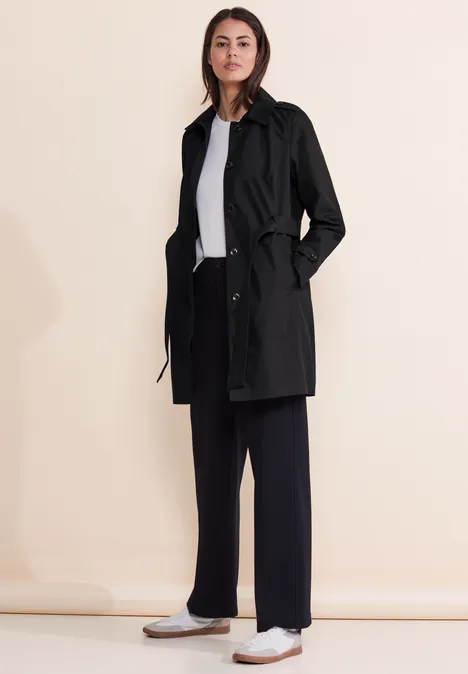 Klassischer Trenchcoat Black