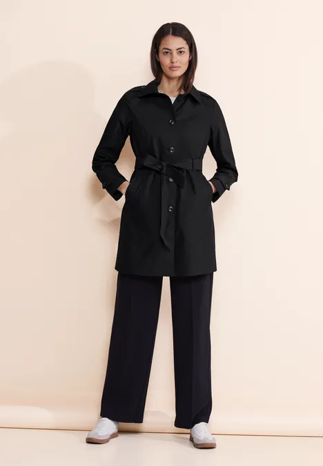 Klassischer Trenchcoat Black