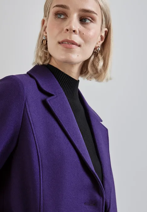 Manteau en optique laine deep lilac
