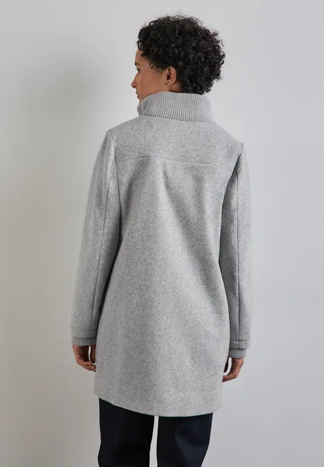 Jas met gebreide details metallic grey