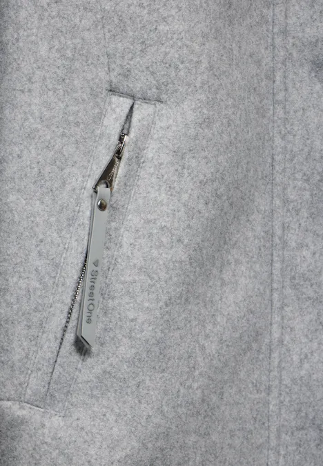 Jas met gebreide details metallic grey