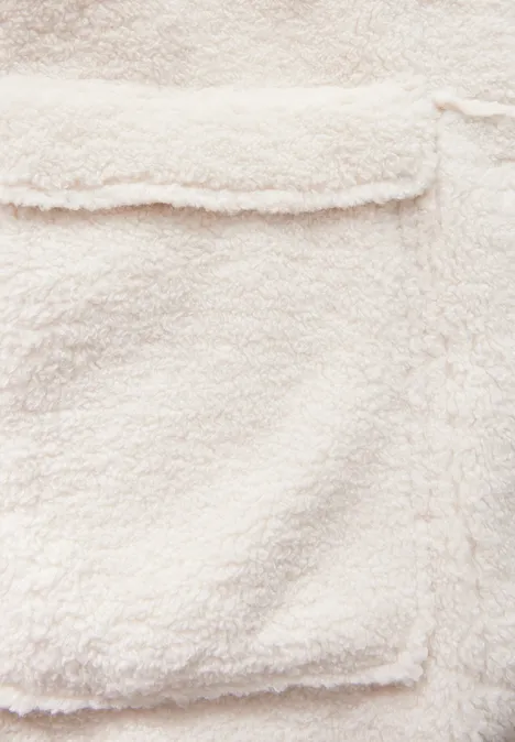 Manteau en peluche avec capuche snow cream