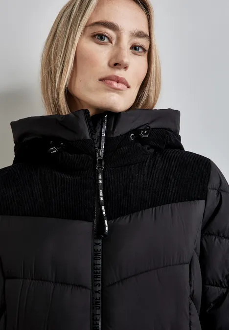 Strukturmix Jacke Black