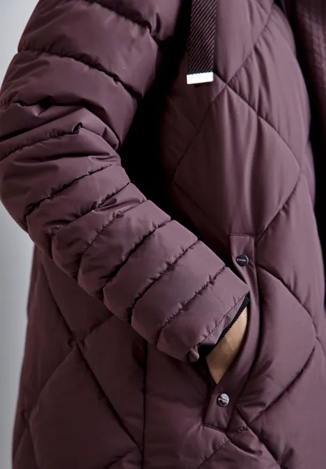 Lange Jacke berry brown