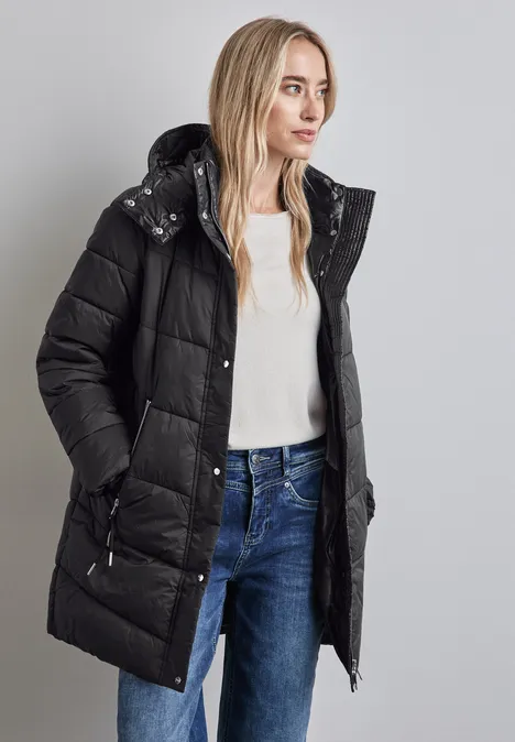Jacke mit abnehmbarer Kapuze Black