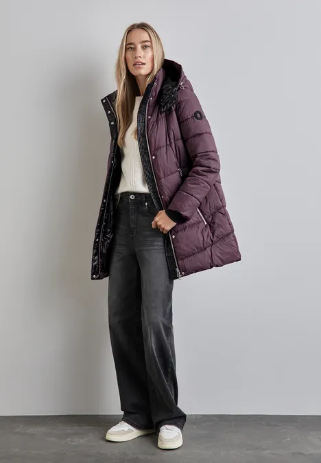 Jacke mit abnehmbarer Kapuze berry brown