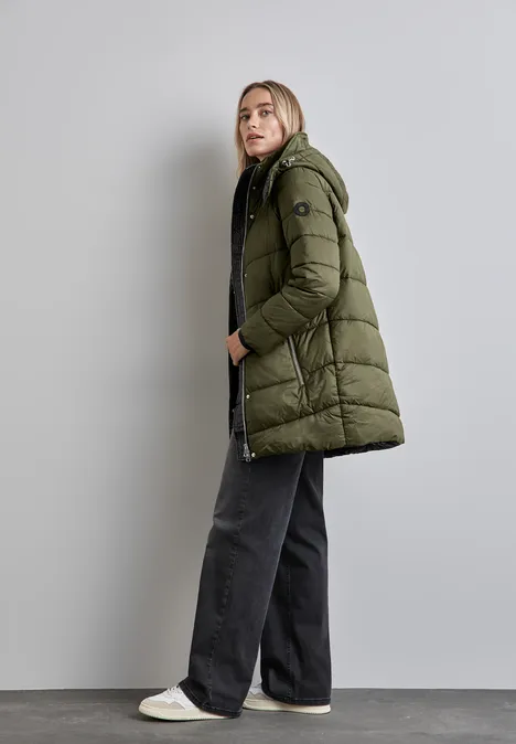 Jacke mit abnehmbarer Kapuze winter moss green