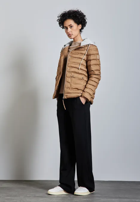 Jacke mit abnehmbarer Kapuze creamy brown