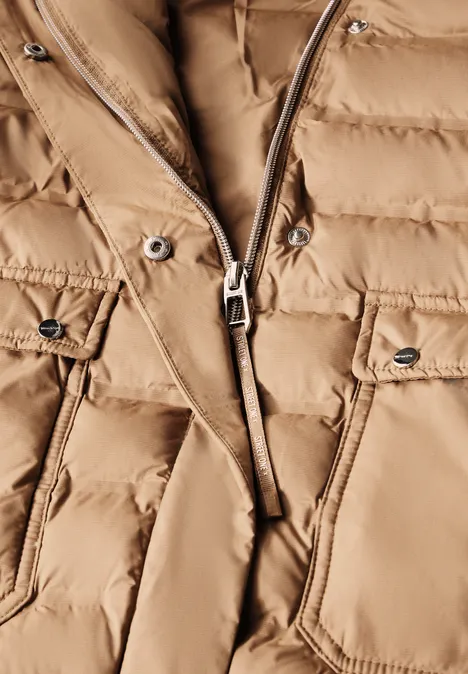 Jacke mit abnehmbarer Kapuze creamy brown