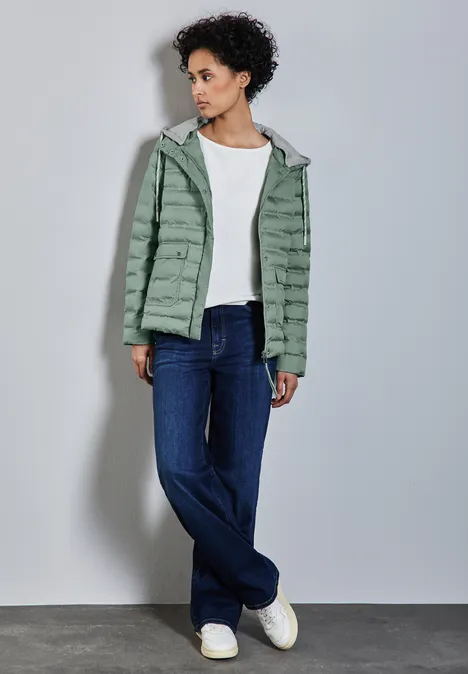 Jacke mit abnehmbarer Kapuze mint green