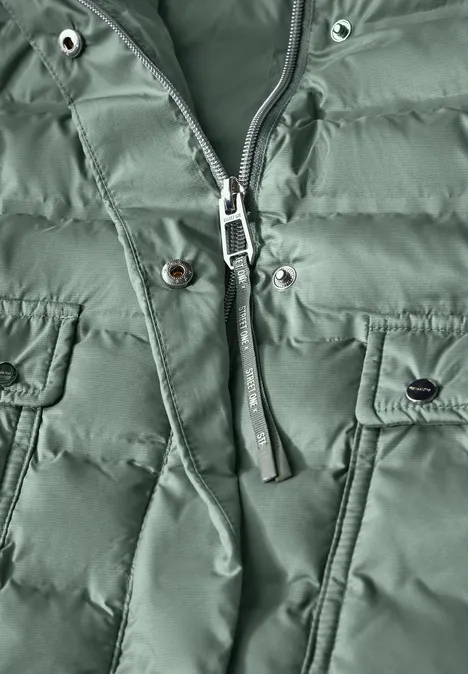 Jacke mit abnehmbarer Kapuze mint green