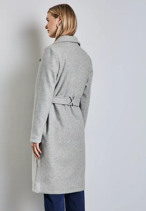 Manteau à revers metallic grey