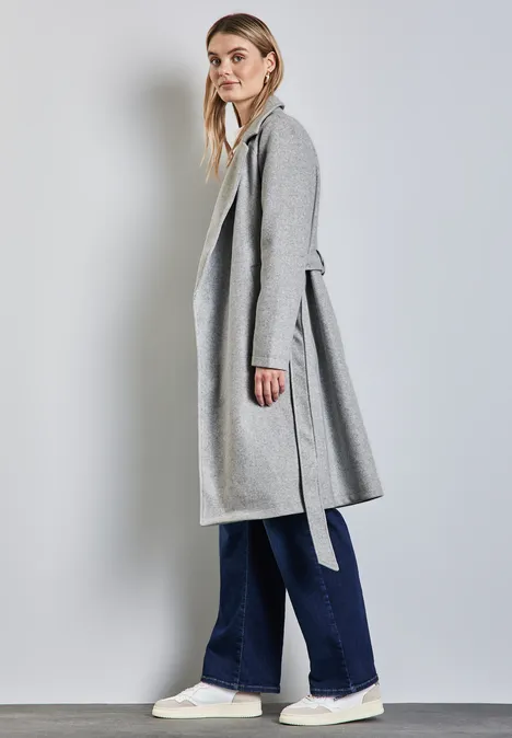 Manteau à revers metallic grey