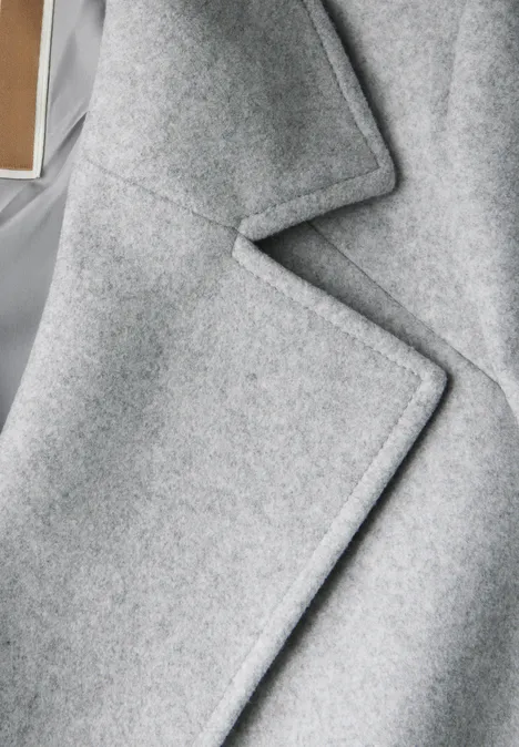 Manteau à revers metallic grey