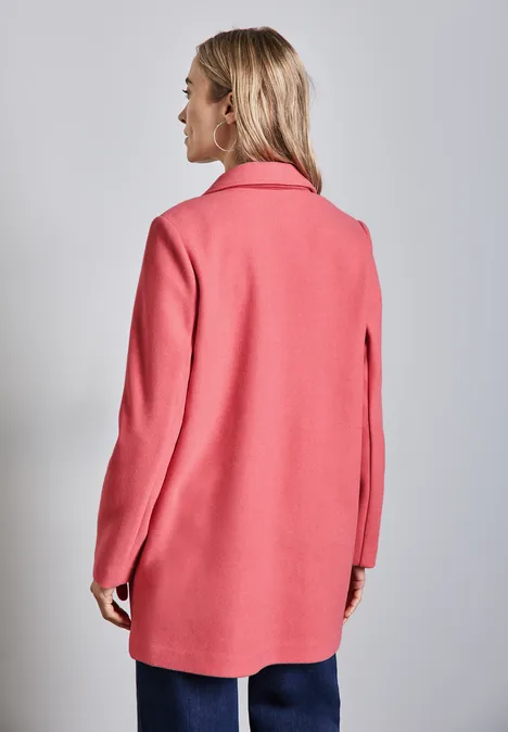 Manteau avec col à revers light coral pink