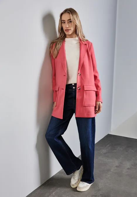 Manteau avec col à revers light coral pink