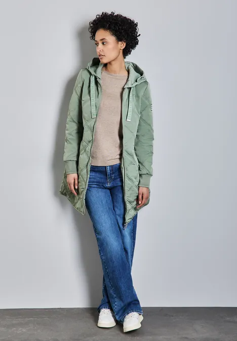 Jas met afneembare capuchon mint green