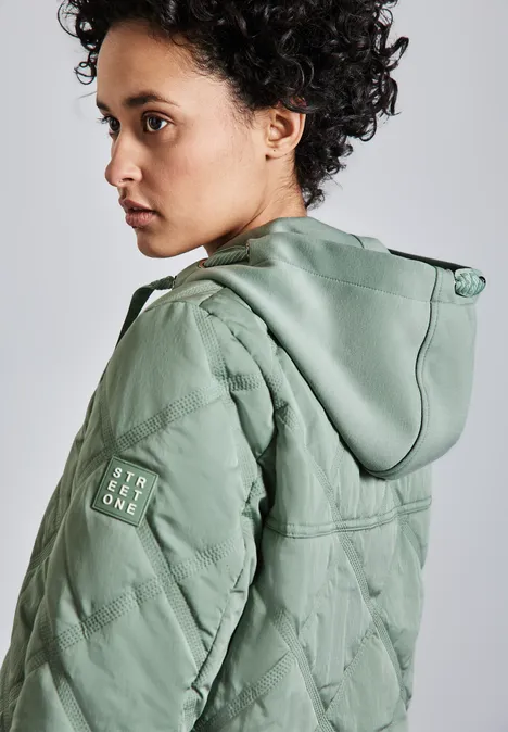 Jas met afneembare capuchon mint green