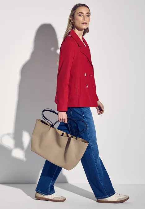 Trenchcoat met twee rijen knopen strong red
