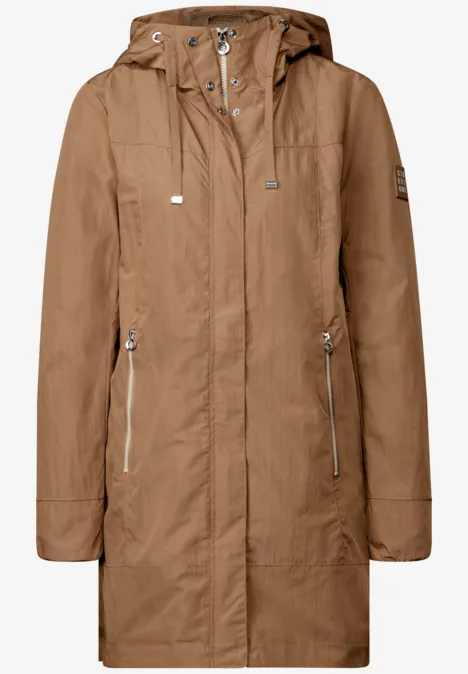 Langer Windbreaker creamy brown