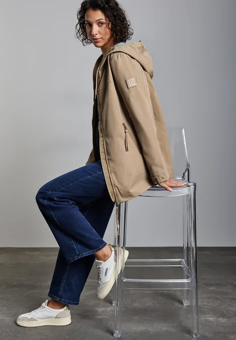 Kurzer Parka desert beige