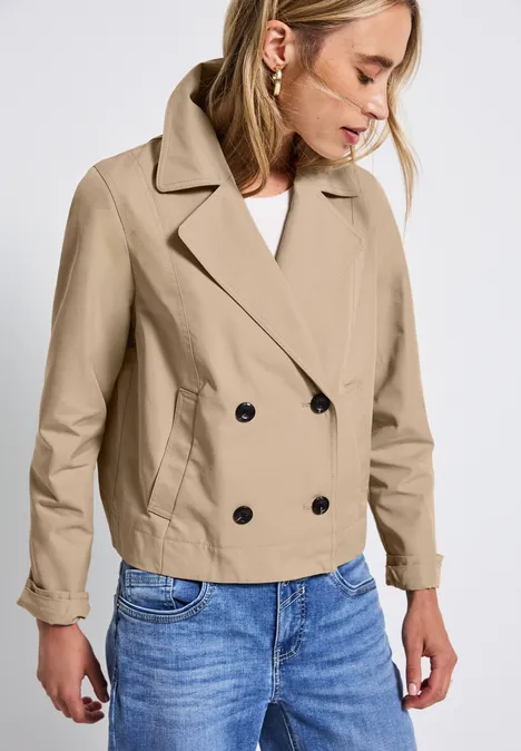 Kurzer Trenchcoat reef sand