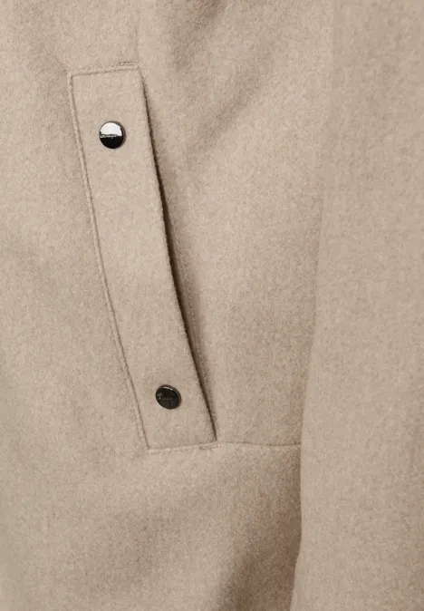 Kurzmantel mit Strickdetails Soft Sand Mel.