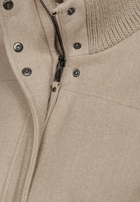 Kurzmantel mit Strickdetails Soft Sand Mel.
